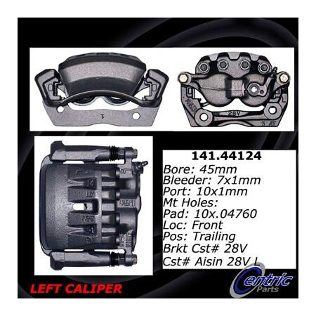 Centric Semi-Loaded Brake Caliper, Parts, 141.44124 141.44124